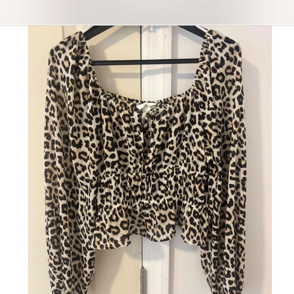 H&M Leopard Print Crop Top